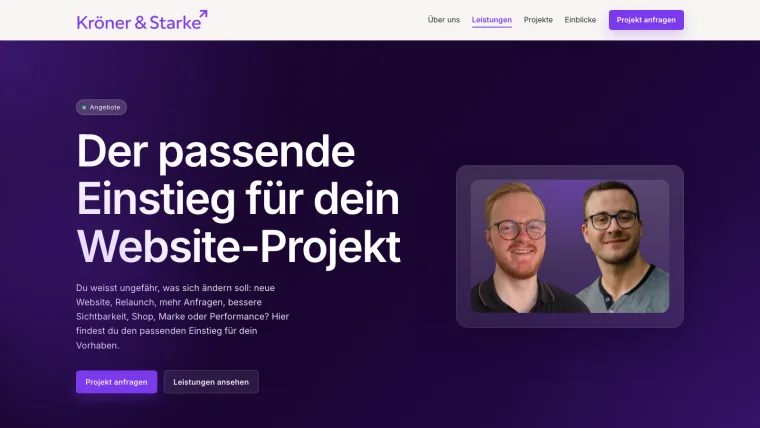 Kröner & Starke-Angebotsseite als Symbol für Preisanker und Vergleichspunkte im Webdesign
