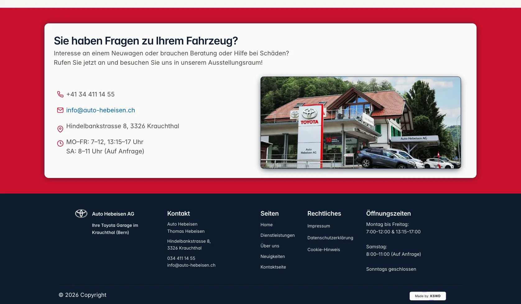 Kontaktbereich von Auto Hebeisen AG