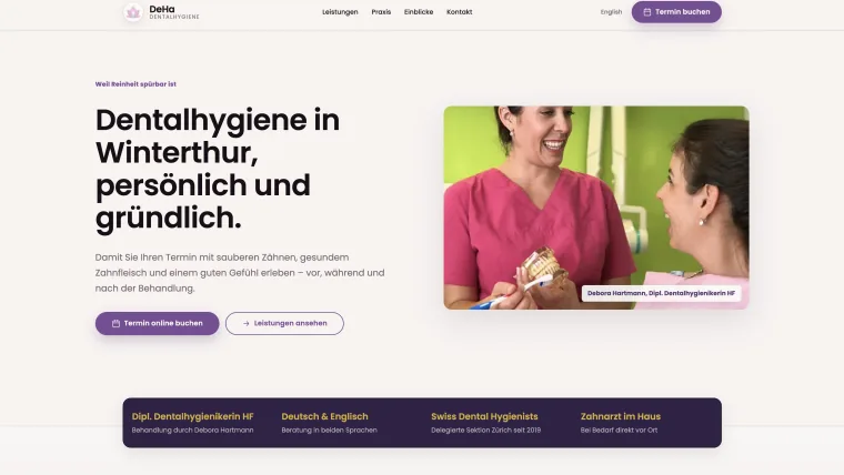 Startseite von DeHa Dentalhygiene
