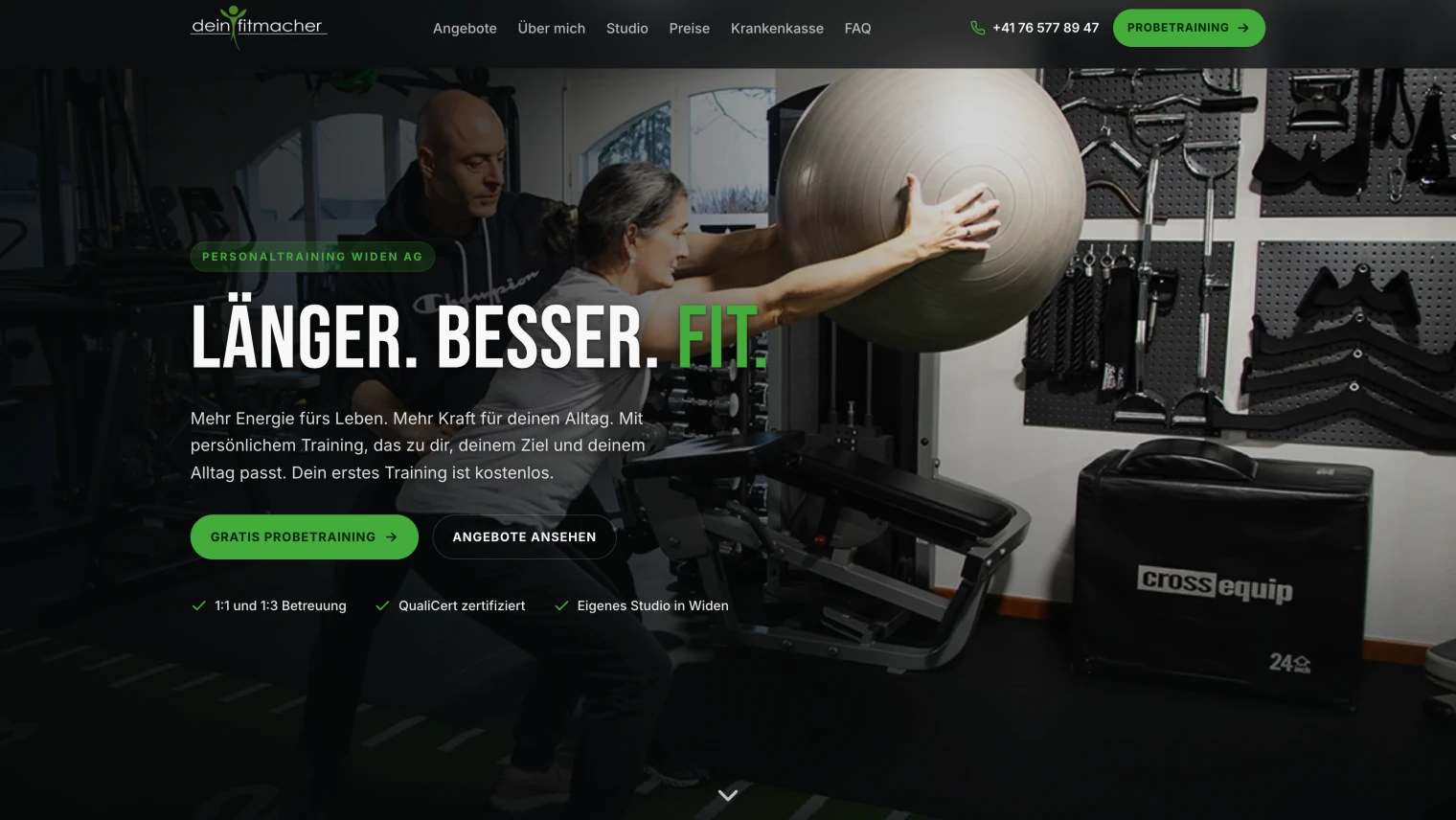 Hero der Website von dein-fitmacher