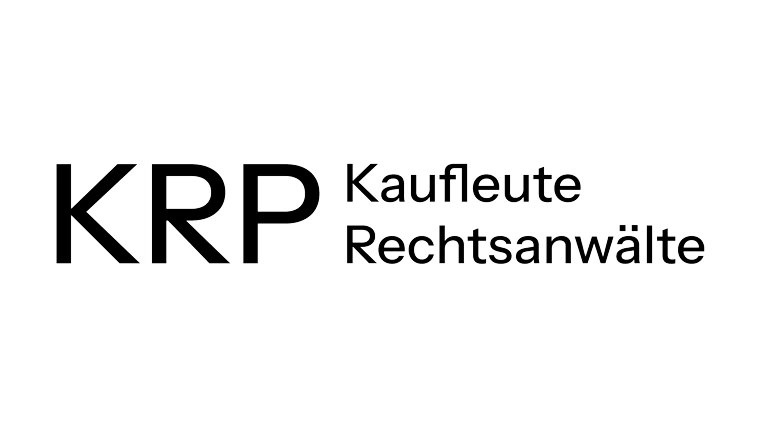 Schwarzes Logo von KRP Consult auf weissem Hintergrund