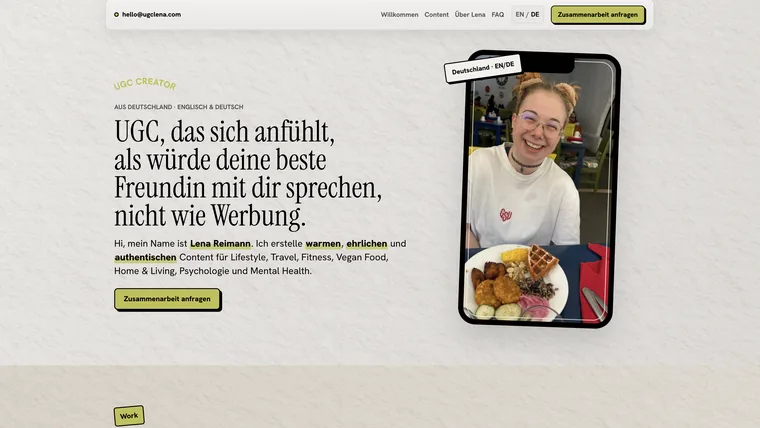 Startseite von UGC Lena