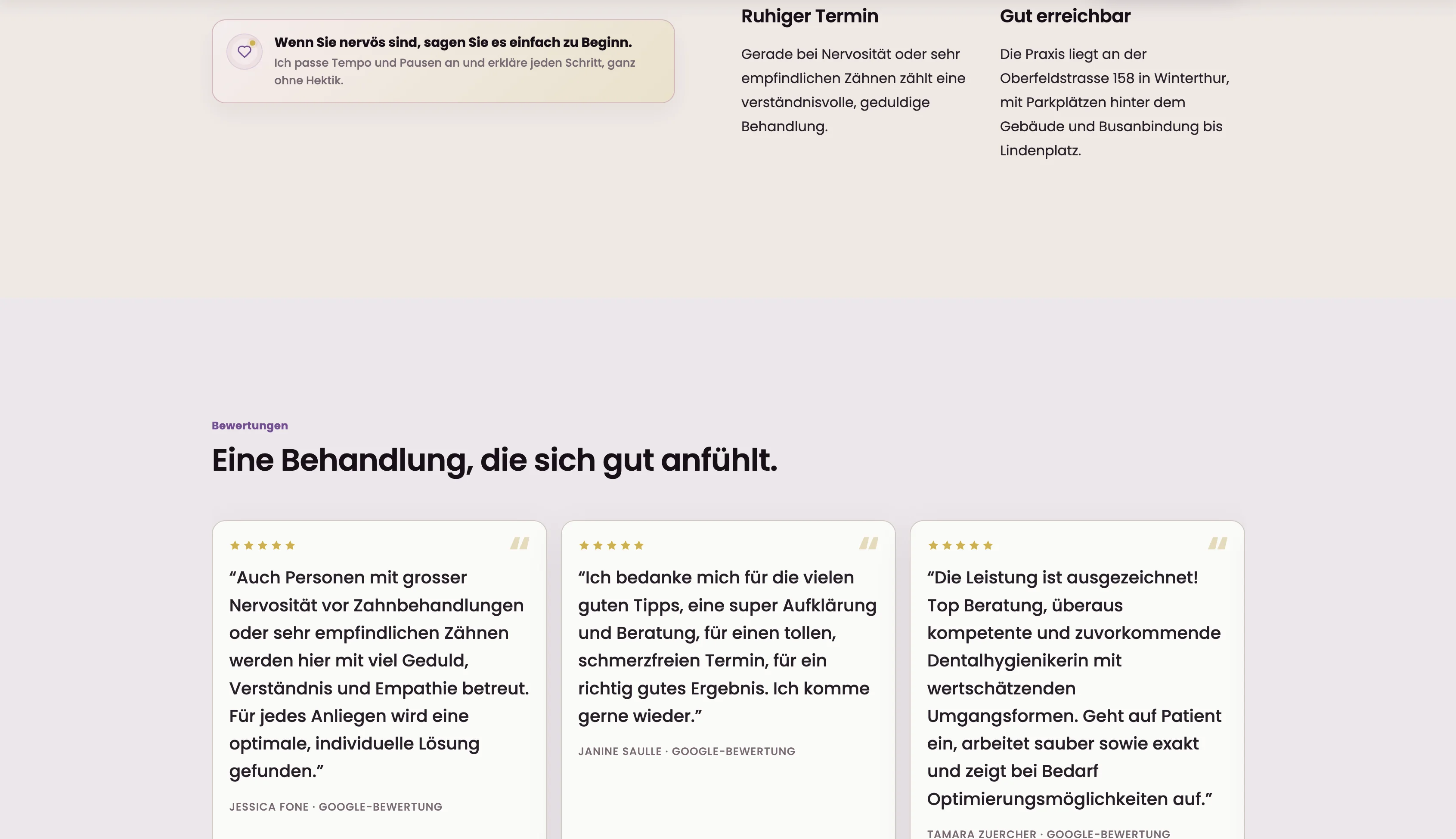 Bewertungen auf der Website von DeHa Dentalhygiene