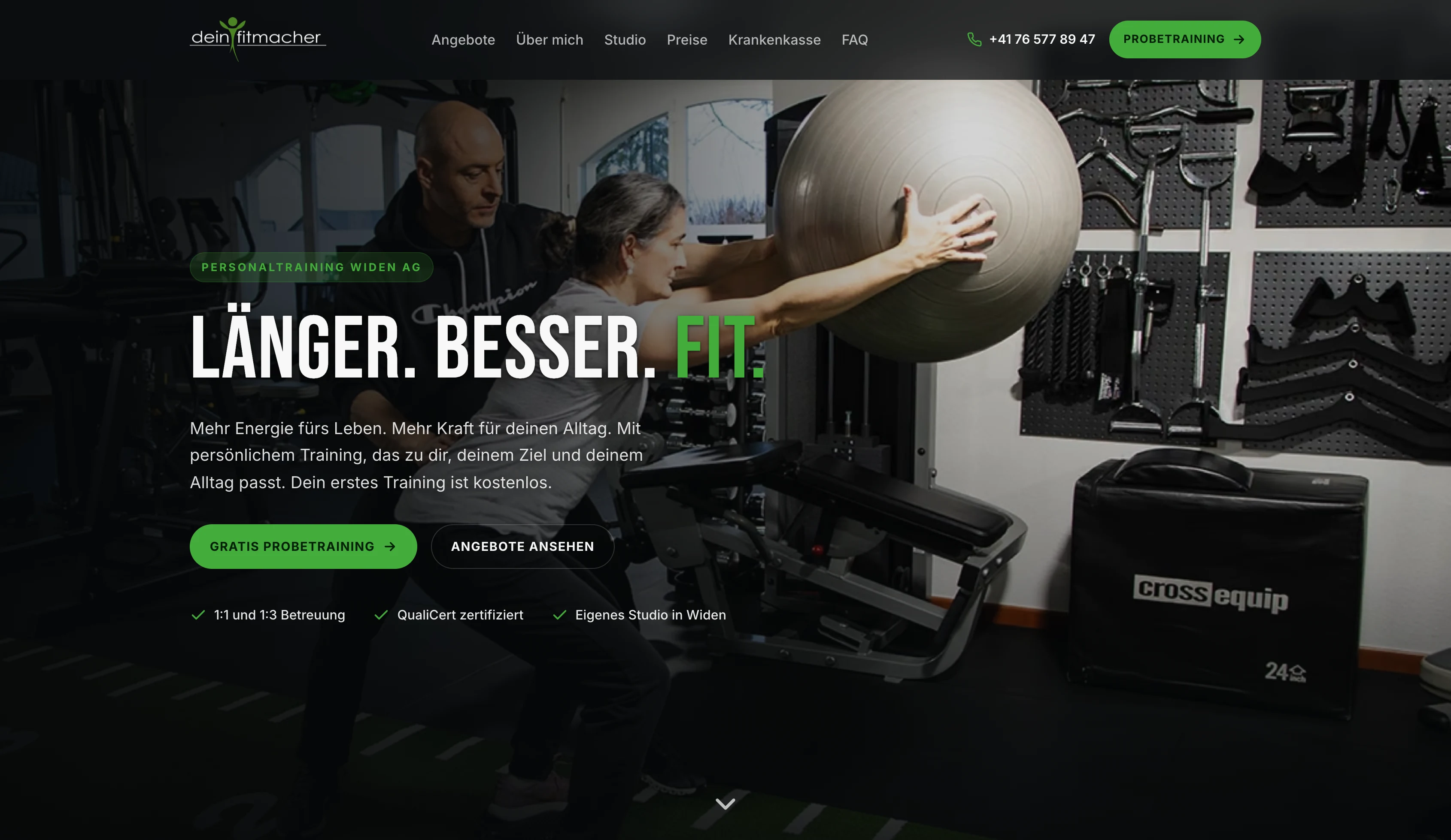 Hero der Website von dein-fitmacher