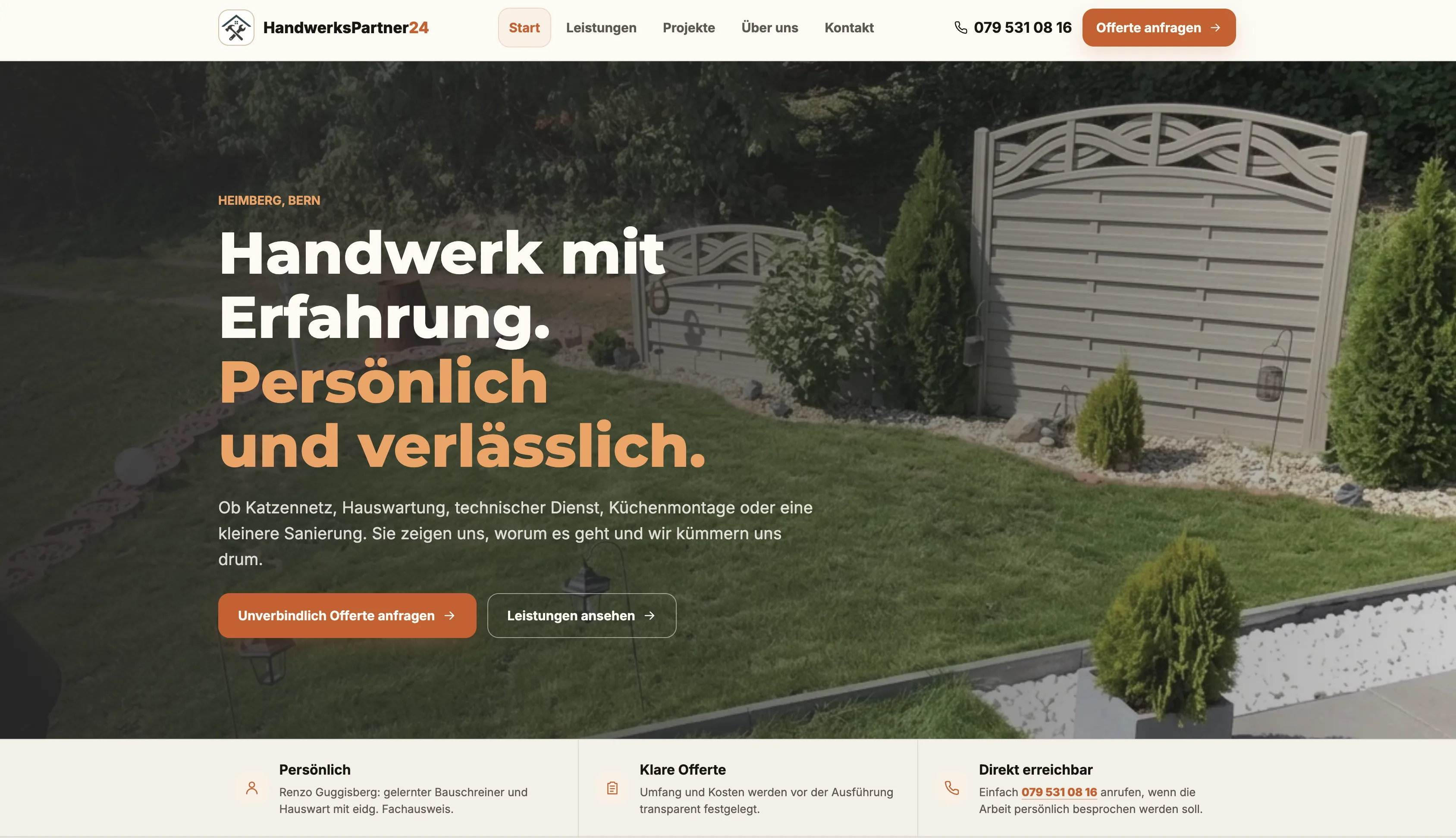 Startseite von HandwerksPartner24