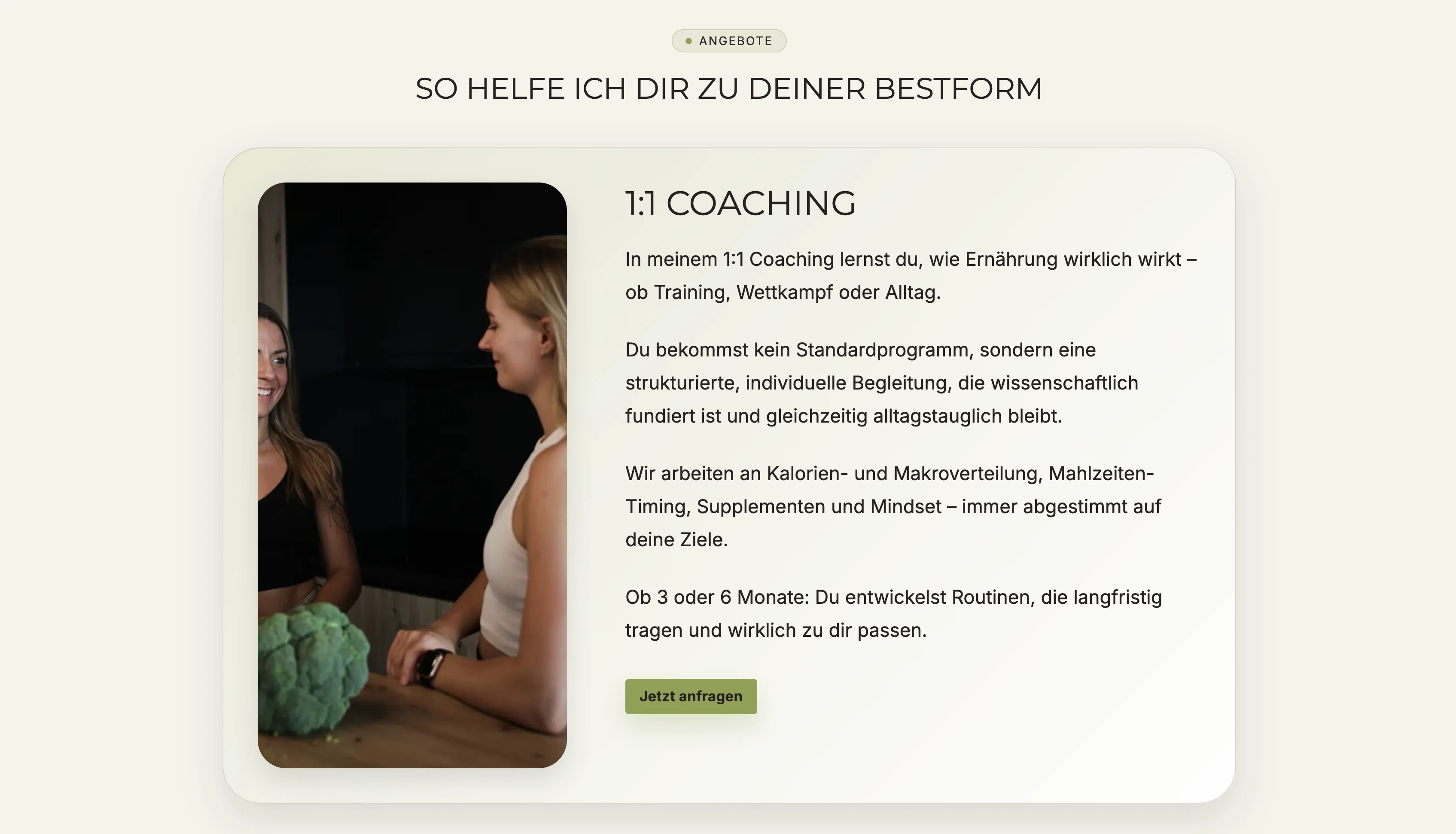 Coaching-Bereich auf der Website von Lynn Starke