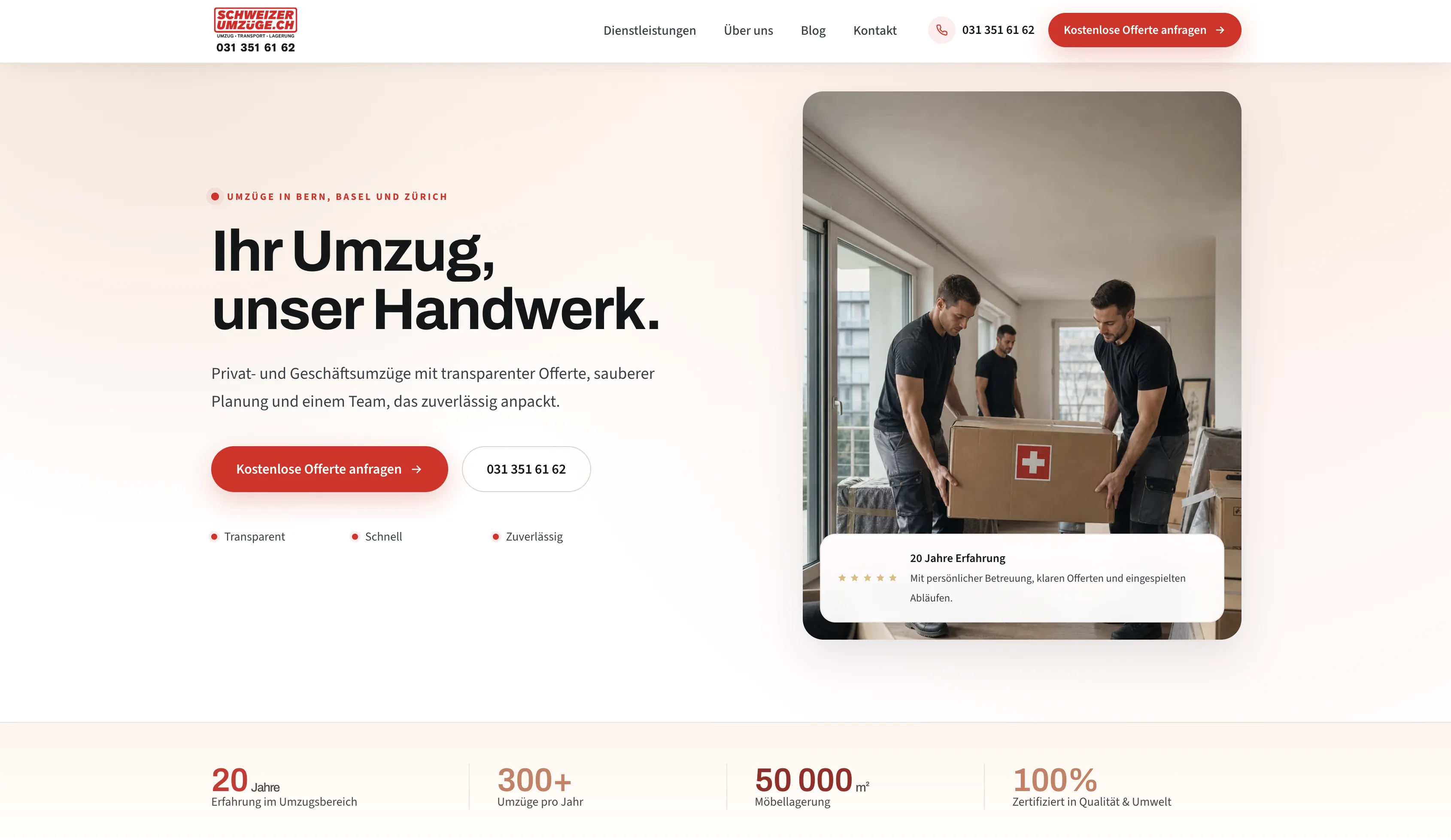 Startseite von Schweizer Umzüge