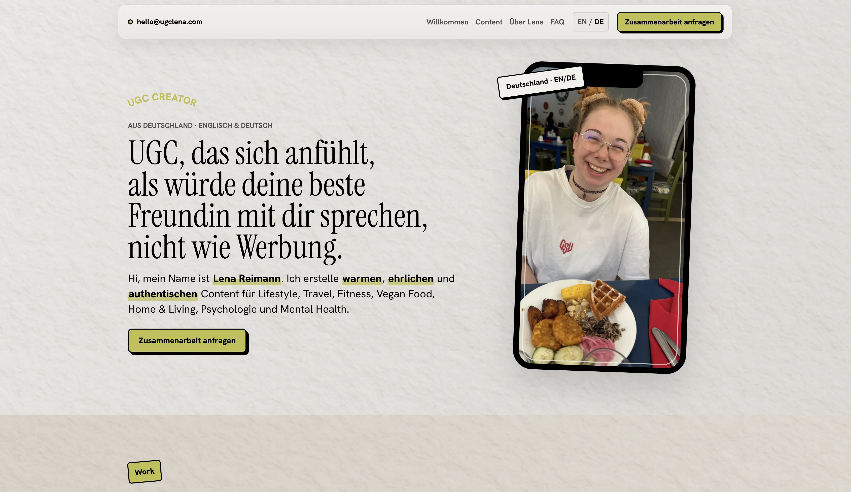 Startseite von UGC Lena